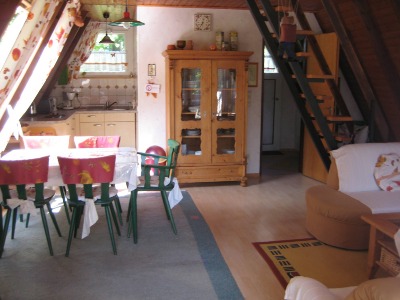 gepflegte Küche, Wohnzimmer im Eichwaldhaus